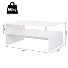 Load image into Gallery viewer, Modern 2-Tier White Coffee Table: Sleek Storage &amp; Display Solution
