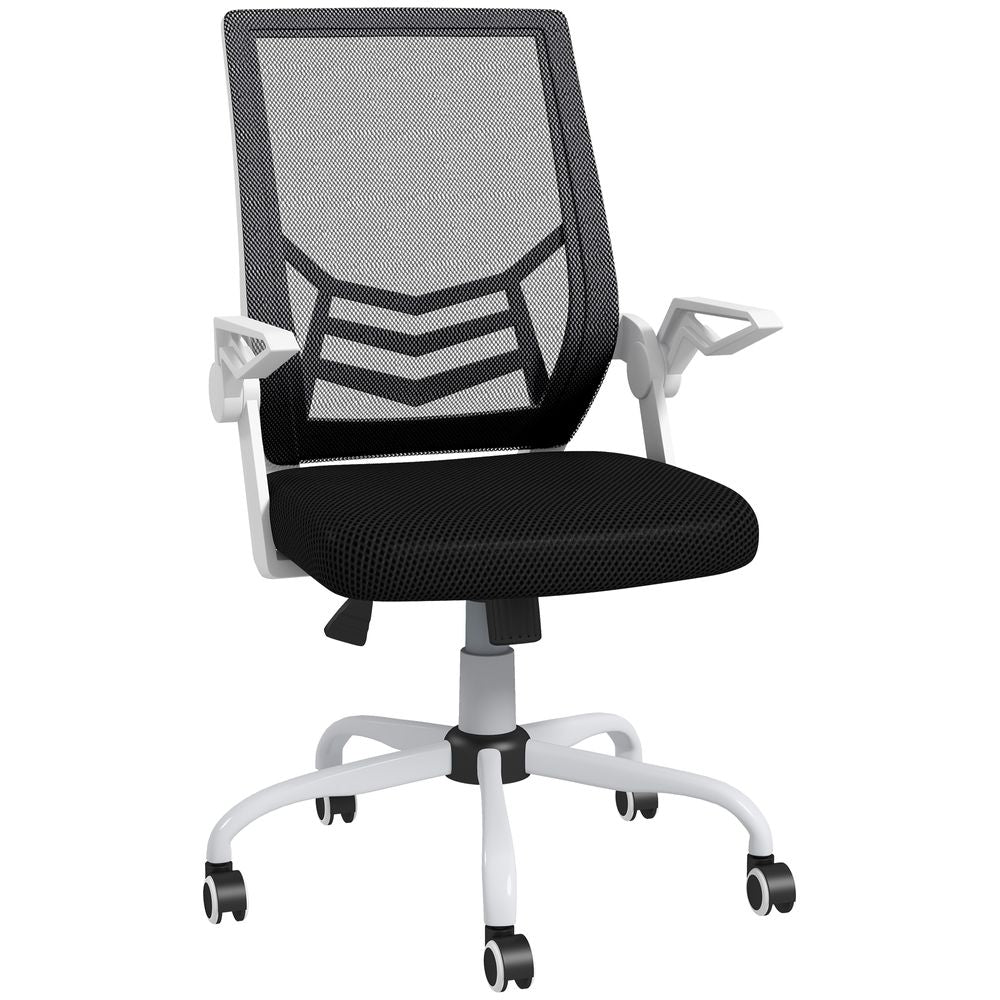 Vinsetto Ergonomic Mesh Office Chair with Lumbar Support - Black Swivel Comfort