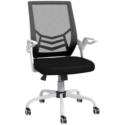 Vinsetto Ergonomic Mesh Office Chair with Lumbar Support - Black Swivel Comfort
