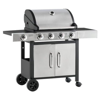 Ultimate 4-Burner Stainless Steel Gas BBQ Grill with Warming Rack & Side Burner