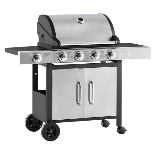 Ultimate 4-Burner Stainless Steel Gas BBQ Grill with Warming Rack & Side Burner