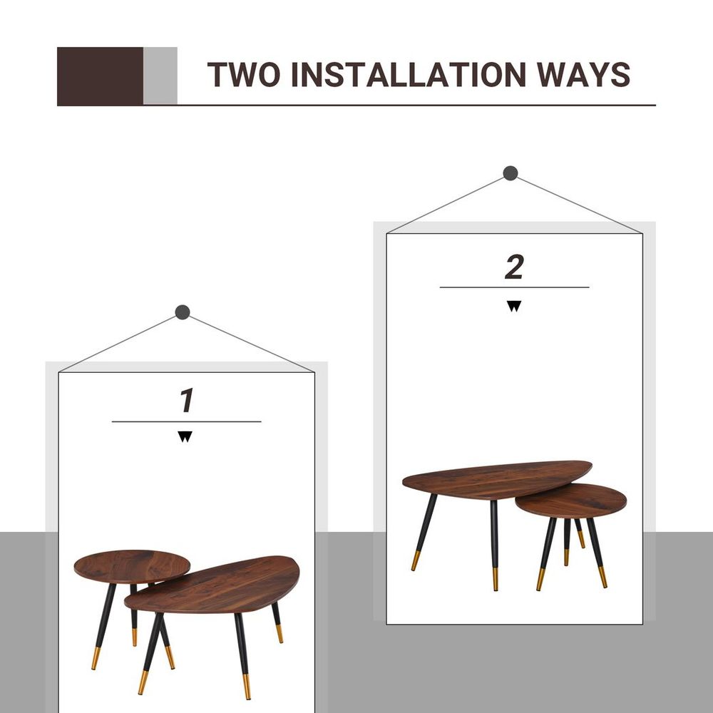 Chic Nesting Coffee Tables - Elegant Stackable Design for Modern Spaces