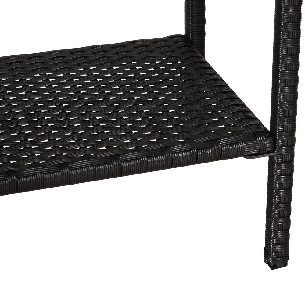 Stylish 3-Piece Cushioned Rattan Outdoor Bistro Set with Coffee Table & Pillows