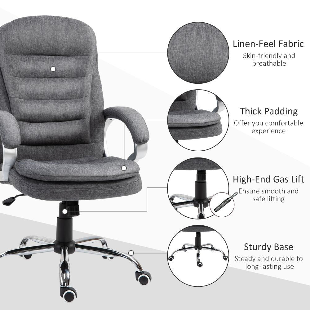 Office Chair Rock 360 Degree Swivel Adjustable Height Lumbar Support Vinsetto