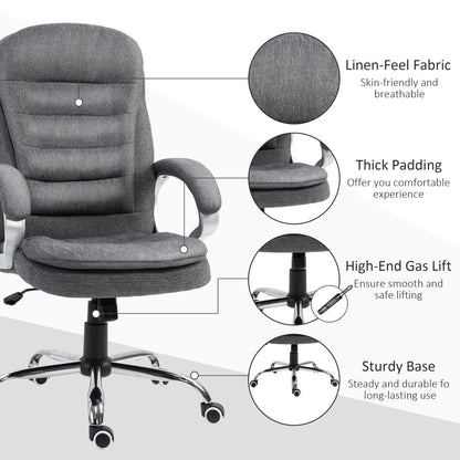 Office Chair Rock 360 Degree Swivel Adjustable Height Lumbar Support Vinsetto