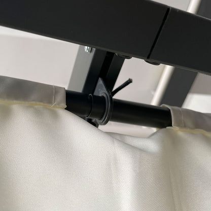 Adjustable 4x3m Aluminum Pergola Gazebo with Retractable Canopy - Cream White