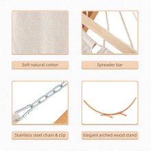 Load image into Gallery viewer, Deluxe Outdoor Hammock with Curved Wooden Stand - Relax in Comfort!
