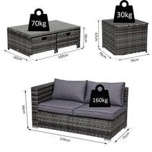 Load image into Gallery viewer, Stylish 4-Piece Rattan Sofa Set with Storage - Perfect for Outdoor Relaxation!
