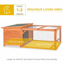 Load image into Gallery viewer, Cozy Wooden Rabbit Hutch with Spacious Run - Perfect Home for Small Animals!
