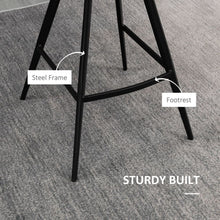 Load image into Gallery viewer, HOMCOM Vintage Microfiber Bar Stool Set - Retro Comfort &amp; Style Duo
