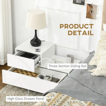 Load image into Gallery viewer, Illuminate Your Space: HOMCOM LED High Gloss Nightstand with Remote Control
