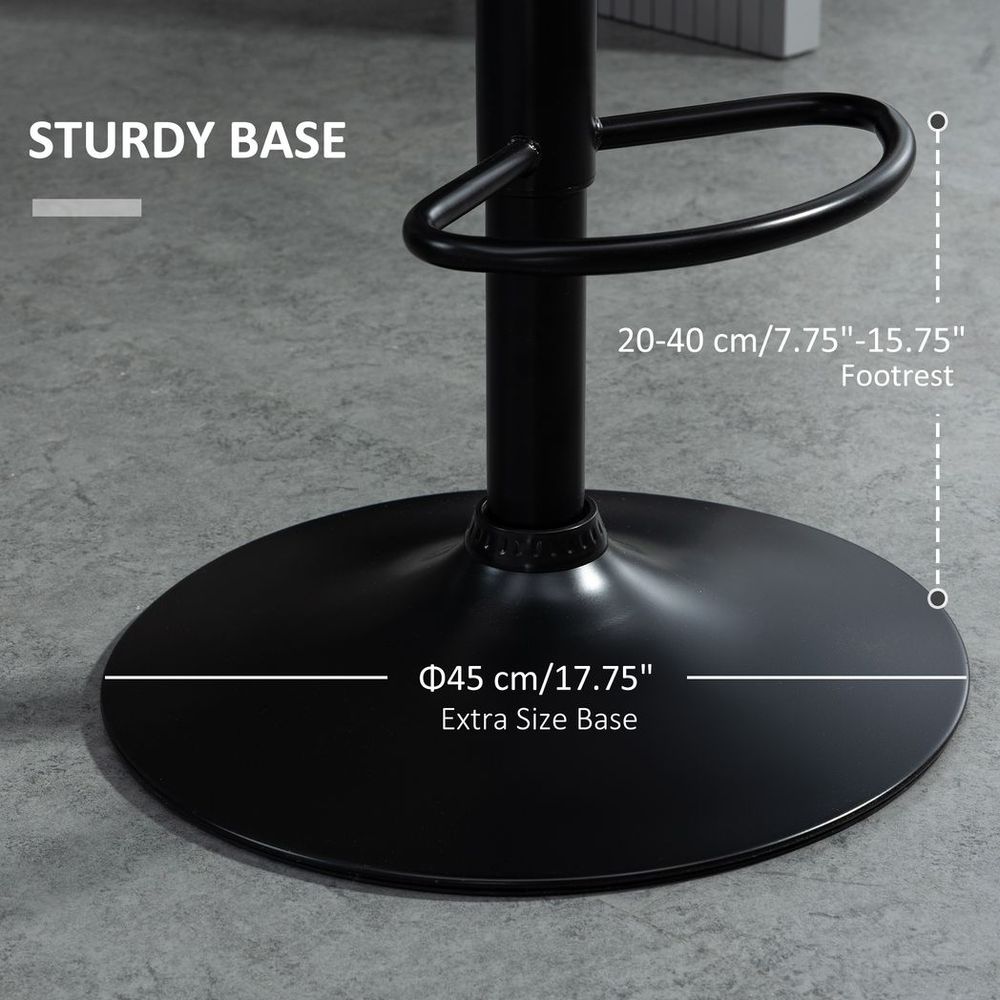 Elegant Green Velvet Bar Stools - Set of 2 with Adjustable Metal Footrest