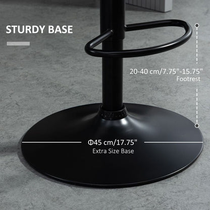 Elegant Green Velvet Bar Stools - Set of 2 with Adjustable Metal Footrest