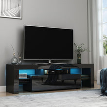 Load image into Gallery viewer, Futuristic HOMCOM High Gloss TV Stand with RGB LED Lights &amp; Remote Control
