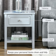 Load image into Gallery viewer, Stylish Grey Boxy Nightstand with Drawer - Modern Bedside Table for Essentials
