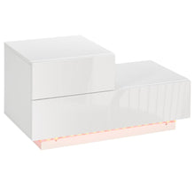 Load image into Gallery viewer, Illuminate Your Space: HOMCOM LED High Gloss Nightstand with Remote Control
