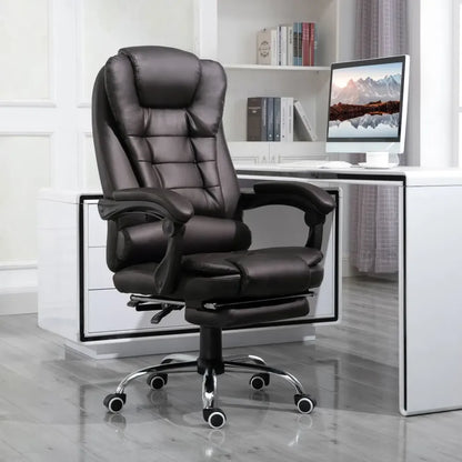 Luxurious High Back Executive Recliner Office Chair with Footrest & Swivel Wheels
