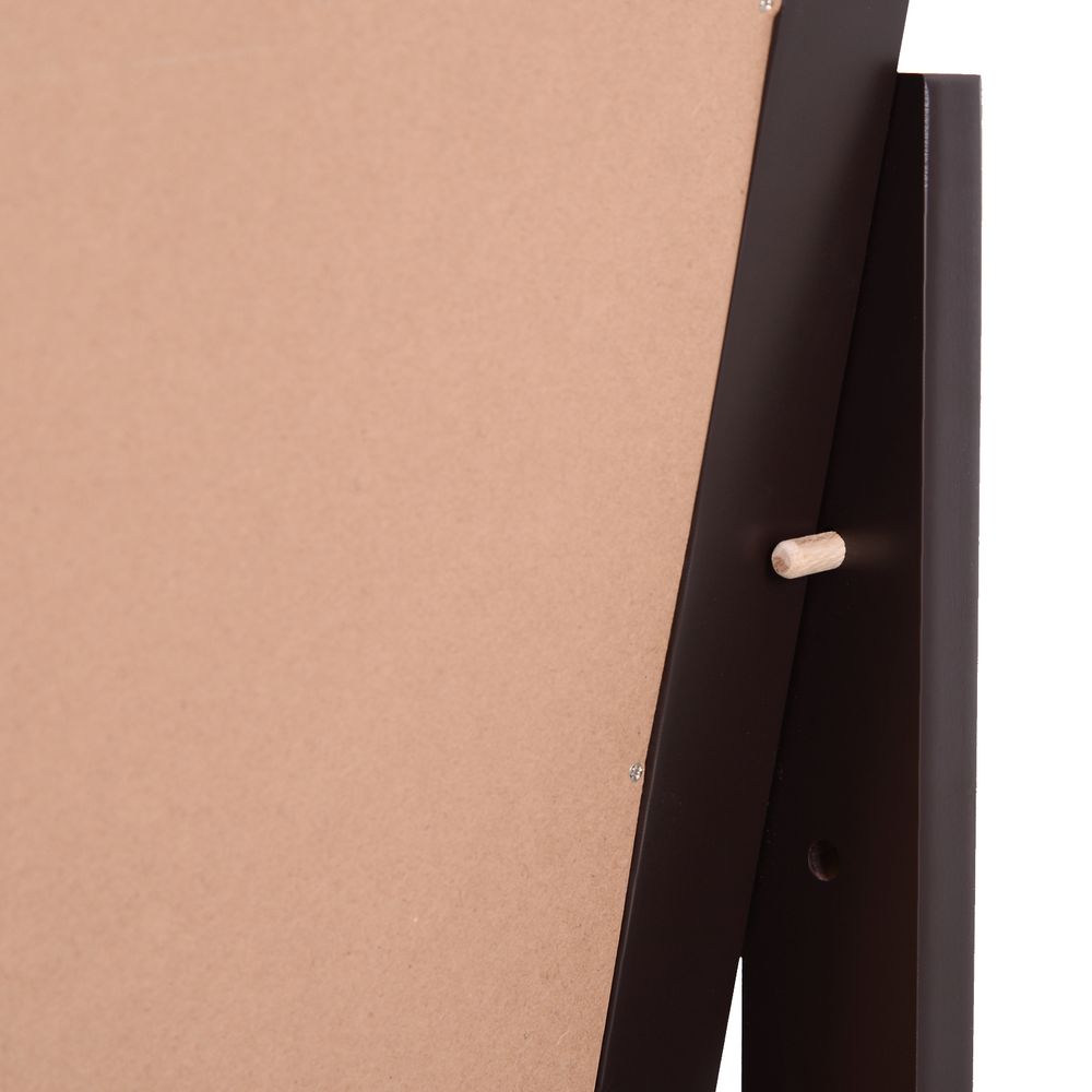 Elegant Freestanding Dressing Mirror with Adjustable Angle - Dark Brown Frame