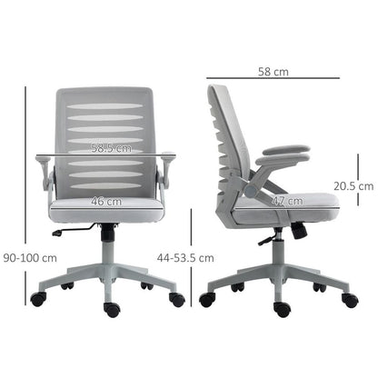 Vinsetto Ergonomic Mesh Office Chair with Lumbar Support & Swivel - Grey