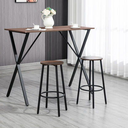 Industrial Chic Bar Stools Set of 2 - Perfect for Kitchen & Dining Spaces!