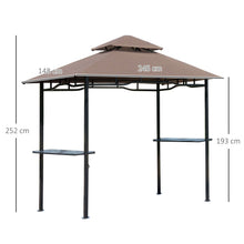 Load image into Gallery viewer, Outsunny 8ft Double-Tier BBQ Gazebo Tent with Shelves &amp; Built-In Opener
