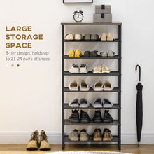 Load image into Gallery viewer, HOMCOM 8-Tier Shoe Rack - Stylish Storage for 21-24 Pairs in Any Entryway
