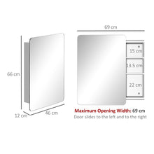 Load image into Gallery viewer, Elegance On-Wall Bathroom Storage Cabinet with Sliding Mirror &amp; Steel Frame
