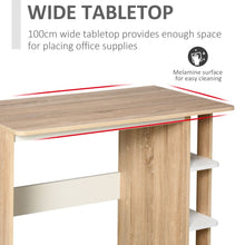 Load image into Gallery viewer, Stylish Duo Work Desk with 3-Tier Shelves - Sleek &amp; Sturdy 2-in-1 Solution
