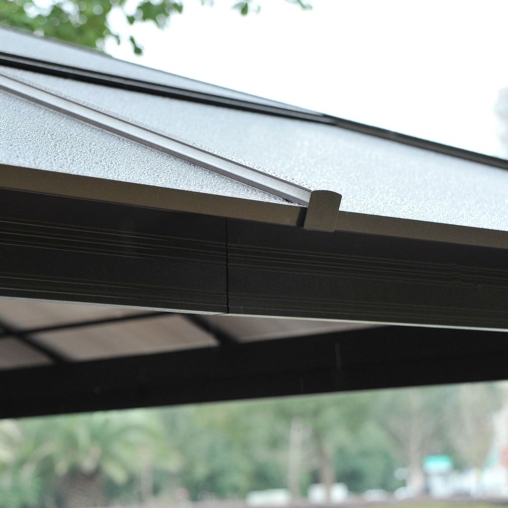 Outsunny Deluxe 4.3x3.6m Hardtop Gazebo with Curtains & Insect Screens