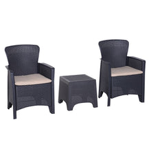 Load image into Gallery viewer, Elegant 3-Piece Rattan Garden Coffee Set with Cushions for Stylish Gatherings
