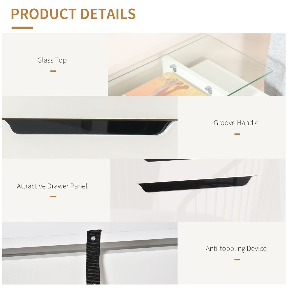 Stylish High Gloss Shoe Cabinet with Glass Top - 16-Pair Storage Solution