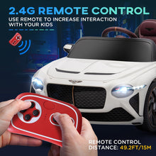 Load image into Gallery viewer, Luxury Bentley Bacalar 12V Kids Electric Car - White with Portable Battery
