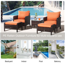 Load image into Gallery viewer, Elegant 2-Seater Rattan Garden Furniture Set with Glass Top Table - Brown

