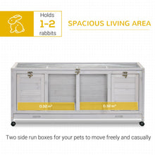 Load image into Gallery viewer, Wooden Rabbit Hutch Mobile Separable Guinea Pig Cage w/ Wheels, Slide-Out Tray
