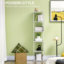 Load image into Gallery viewer, Modern 5-Tier Light Grey Bookshelf - Stylish Storage for Home &amp; Office
