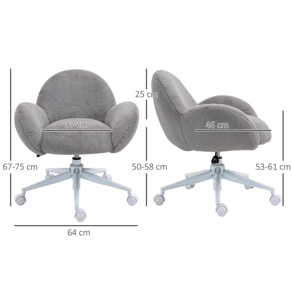 Cozy Cloud Office Chair: Plush Support with Swivel & Adjustable Height - Grey
