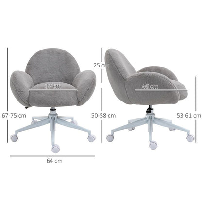 Cozy Cloud Office Chair: Plush Support with Swivel & Adjustable Height - Grey