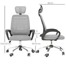 Load image into Gallery viewer, Vinsetto Ergonomic Mesh Office Chair with Adjustable Headrest - Grey Comfort
