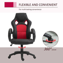 Load image into Gallery viewer, Executive Racing Swivel Gaming Office Chair PU Leather Computer Desk Chair Black
