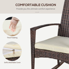 Load image into Gallery viewer, Chic Rattan Rocking Chair with Cushions - Comfort Meets Style in Brown/Beige
