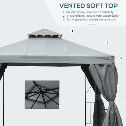 Stunning 3x3m Metal Gazebo - Elegant Shade for Outdoor Parties & Relaxation