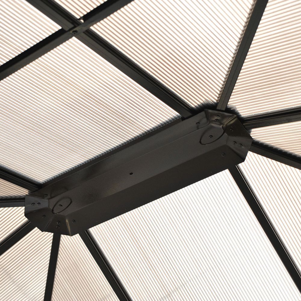 Outsunny Deluxe 4.3x3.6m Hardtop Gazebo with Curtains & Insect Screens