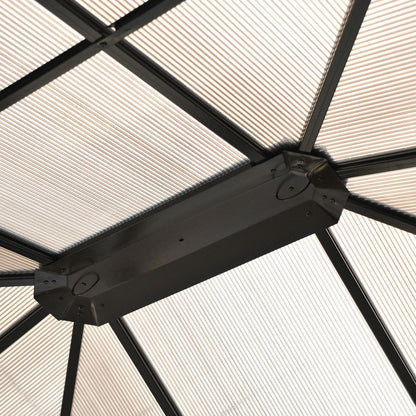 Outsunny Deluxe 4.3x3.6m Hardtop Gazebo with Curtains & Insect Screens