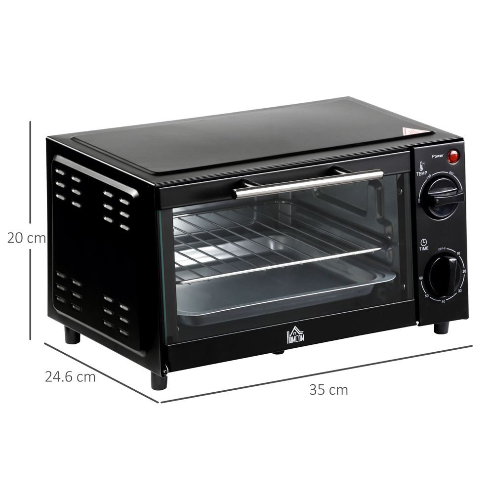 HOMCOM 9L Mini Electric Oven: Versatile Countertop Grill & Toaster, 750W