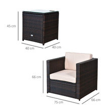 Load image into Gallery viewer, Outsunny 2-Seater Rattan Sofa Set with Cushions - Stylish &amp; Weather Resistant
