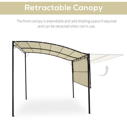 Versatile Outsunny Wall-Mounted Garden Gazebo Awning - Durable & Adjustable Canopy