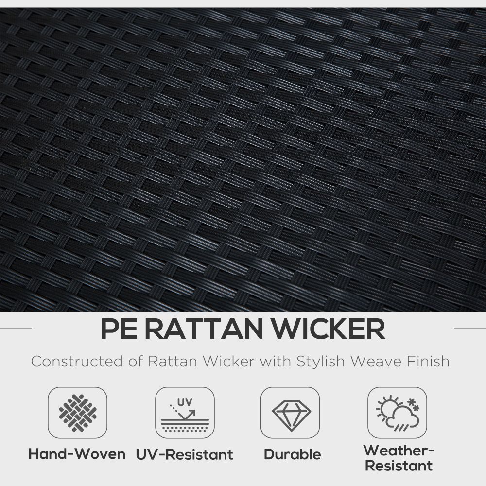 Stylish 4-Piece Rattan Wicker Garden Sofa Set with Storage & Table - Black