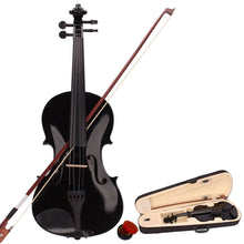 Load image into Gallery viewer, New 4/4 Acoustic Violin Case Bow Rosin - Black
