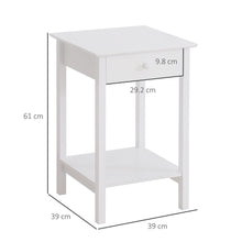 Load image into Gallery viewer, Elegant White Wooden Nightstand with Drawer &amp; Shelf – Versatile Home Storage
