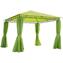 Load image into Gallery viewer, Lemon Green 3m x 3m Metal Gazebo with Sidewalls - Perfect for Outdoor Gatherings!
